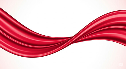 Fototapeta premium Red Silk Wave Abstract Background