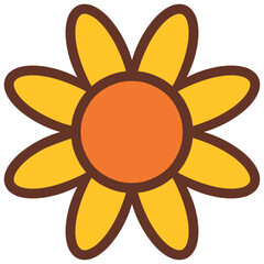 flower simple vector icon