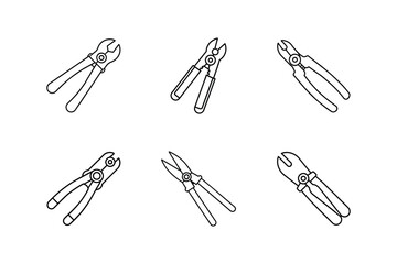 line cutter tool line art vector illustration