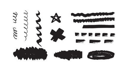 Obraz premium Set of vector brush strokes. set of black brush strokes with a brush stroke.