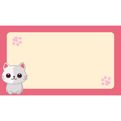 Cat Cute Label Name Tag