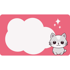 Cat Cute Label Name Tag