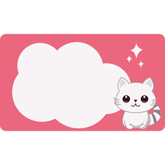 Cat Cute Label Name Tag