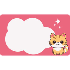 Cat Cute Label Name Tag