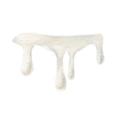 Watercolor hand drawn illustration delicious sugar dripping ice cream or cake topping. National ice cream day. Can be used on fabrics and paper products and other.