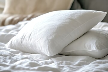 Fototapeta premium Senior Person Sleeping Peacefully in White Bedding