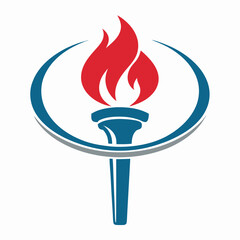 Modern Torch Symbol Vector Art.