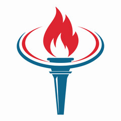 Modern Torch Symbol Vector Art.