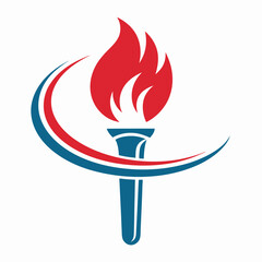 Modern Torch Symbol Vector Art.