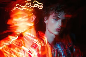 Artistic Portrait of Two Men with Motion Blur