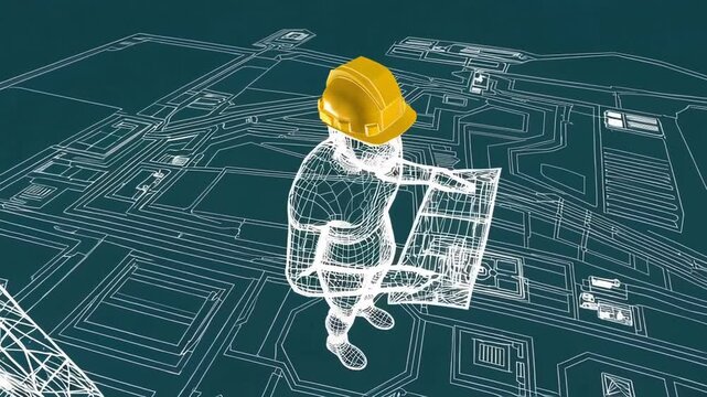 Construction Professional Reviewing Site Plans