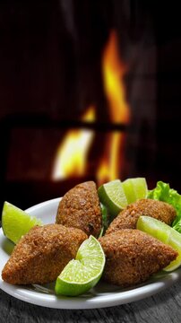 Fried quibe, Brazilian snack food, Fried kibbeh