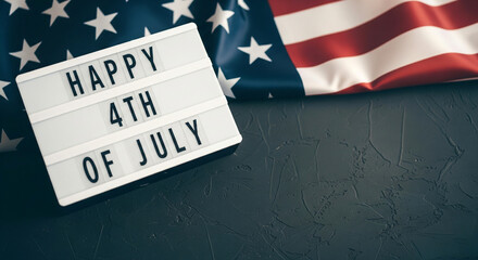 Happy 4th of July: American Flag & Lightbox