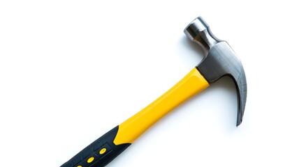 Durable Claw Hammer with Yellow and Black Ergonomic Grip A Sturdy Tool for DIY Projects