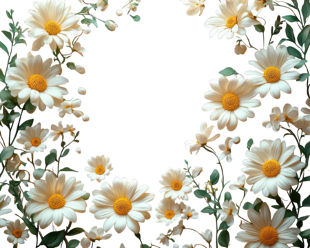 Floral frame design with daisies