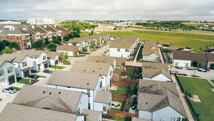 New construction two story rental houses near large senior living, retirement community apartment homes complex in McKinney Medical District along Sam Rayburn Tollway, fast growing healthcare area