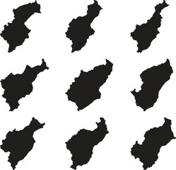 Comoros black map  silhouette vector style with white background