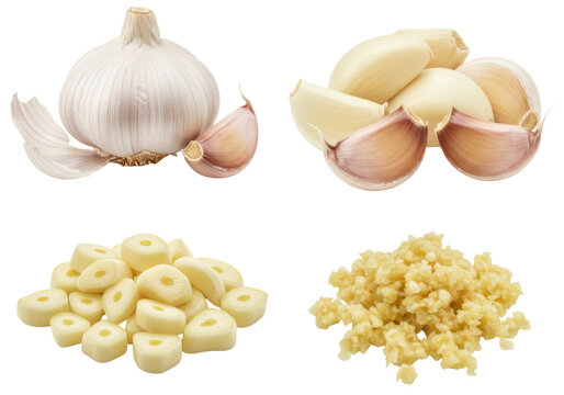 Garlic bulbs and minced garlic