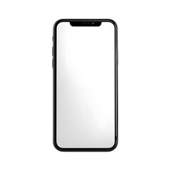 Modern smartphone featuring a blank screen isolated on a transparent background