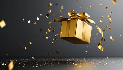 The prize gift box is a stylish way to celebrate, complete with a golden retro board Broadway sign and confetti on a light for a winning celebration