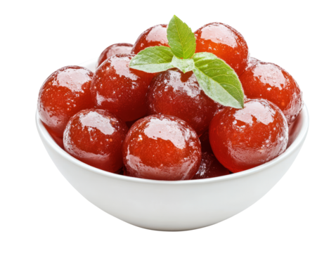 Indian sweet food Gulab Jamun served in bowl isolated.
