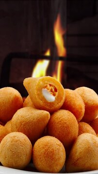 Brazilian snack, chicken coxinha, pastel, dumpling, esfirra, sausage roll, pie, empadinha