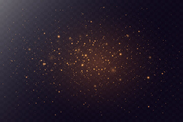 Christmas light effect. Sparkling golden magic dust particles.Vector illustration.EPS 10.