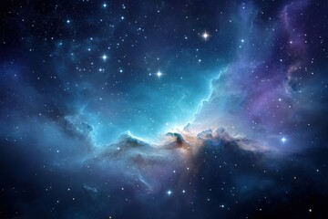 Obraz premium A dazzling cosmic nebula filled with glowing stars and vibrant clouds of gas in deep space.