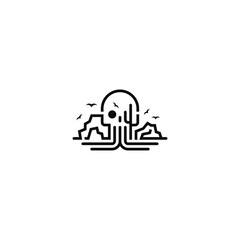 Desert valley skull logo design.