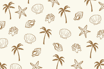 summer pattern background vintage hand drawn vector illustration