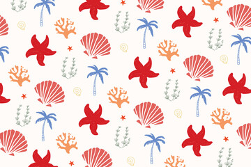 summer pattern background hand drawn vector illustration