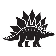Majestic Stegosaurus silhouette from the Jurassic era – Stegosaurus illustration – Minimalist Stegosaurus vector – Dinosaur silhouette

