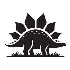 Stegosaurus silhouette in bold profile – Stegosaurus illustration – Minimalist Stegosaurus vector – Dinosaur silhouette

