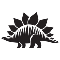 Ancient Stegosaurus silhouette with iconic plates – Stegosaurus illustration – Minimalist Stegosaurus vector – Dinosaur silhouette

