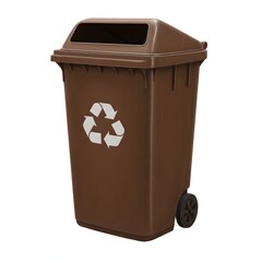Durable Brown Wheeled Recycling Bin Efficient Waste Management Solution for Home and Office