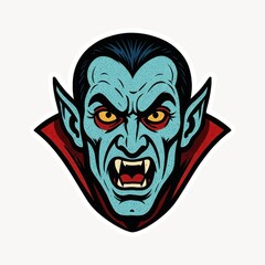 Naklejka premium Vampire cartoon face illustration.