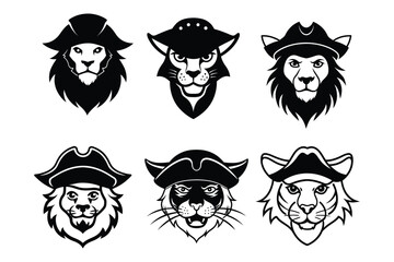 animal head wearing a pirate hat