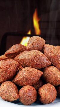 Fried quibe, Brazilian snack food, Fried kibbeh