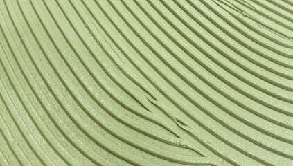 Textured surface with vertical green lines and soft shadows, abstract architectural background..