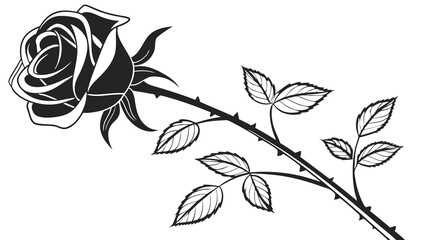 black silhouette of rose