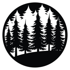 a forest silhouette on white background