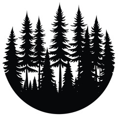 a forest silhouette on white background