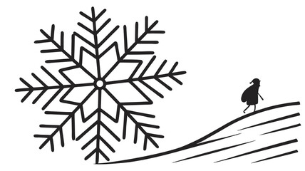 vector illustration of a christmas tree with snowflakes