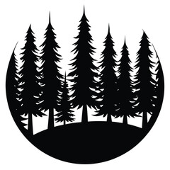 a forest silhouette on white background