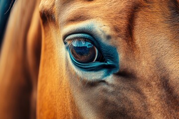 Extreme close-up of horse eyes front view