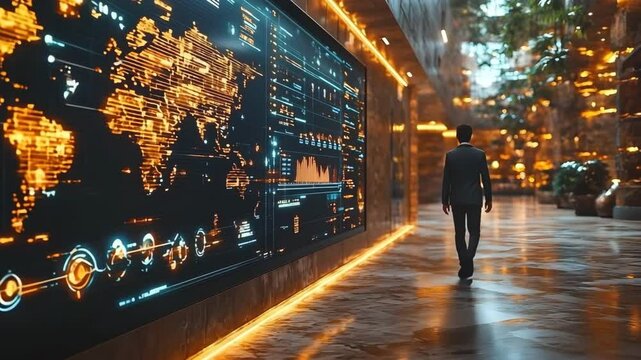 A modern digital timeline showcasing business vision and achievements