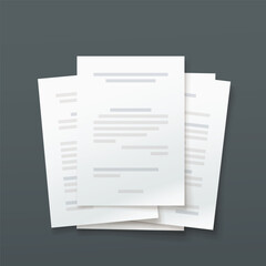 stack of paper documents lying dark back