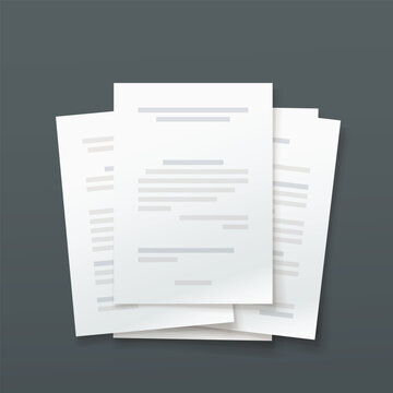stack of paper documents lying dark back
