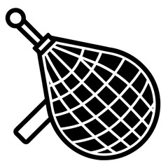 Black and white illustration of a butterfly net for insect catching