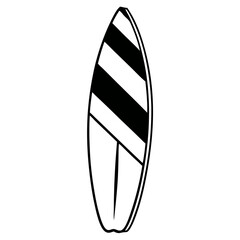 Black and white striped stand up paddleboard icon illustration